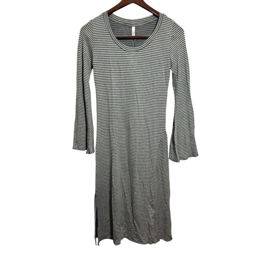 ELAN USA Medium Sylvia Stripe Midi Stretchy Knit Dress $59 NWT New M